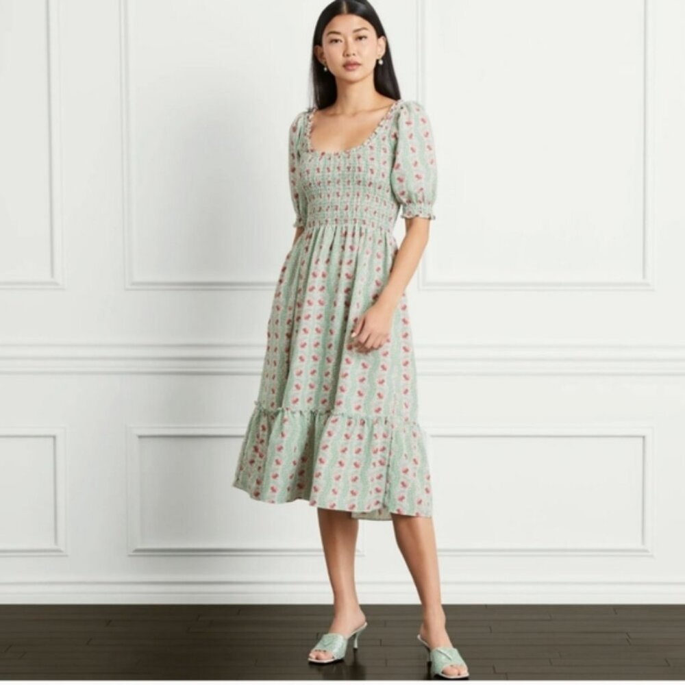 Hill House Home Louisa Nap Dress Trailing Vine Size S